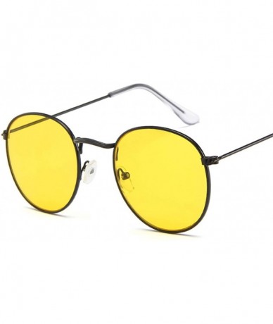Round Retro Round Sunglasses Women Er Red Yellow Sun Glasses Alloy Frame Mirror Sunglass Female Shades - Yellow - CQ198AICCRL...