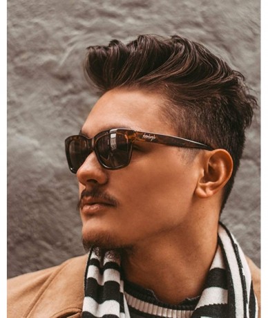 Square Polarized Sunglasses For Men Or Women Vintage Designer - Tortoise - CS18NZG3976 $34.99