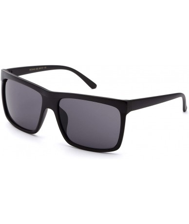Square Flat Top Square Gradient Frame Womens Mens Super Oversized Unisex Fashion Sunglasses - Matte Black/Smoke - CN11M5N4DDR...