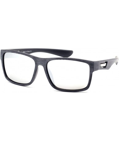 Rectangular Men Retro Classic Wooden Rectangular Sports UV Protection Sunglasses - Grey - CL18WU9XO3A $36.70