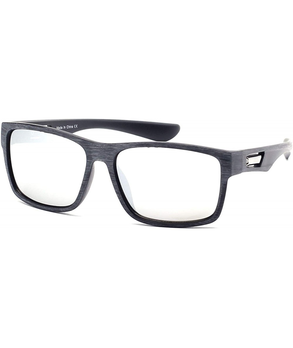 Rectangular Men Retro Classic Wooden Rectangular Sports UV Protection Sunglasses - Grey - CL18WU9XO3A $17.86