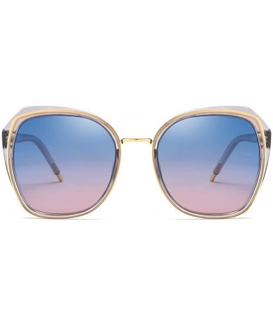 Oval Women Sunglasses Retro Grey Drive Holiday Oval Polarized UV400 - Blue - CX18R94M8HI $14.54