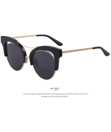 Aviator Fashion Women Cat Eye Sunglasses Round Frame False Eyebrows C08 Brown - C02 Red - CP18YZW89S8 $12.67