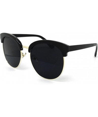 Oval RAKOSTA 97018XL Premium Oversize Cats eye Womens Mens Mirror Funky Flat Sunglasses - Gold - CR1954KEAWR $13.51