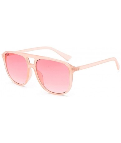 Oval Polarized UV Protection Sunglasses for Men Women Full rim frame Square Plastic Lens and Frame Sunglass - Pink - C81903C8...