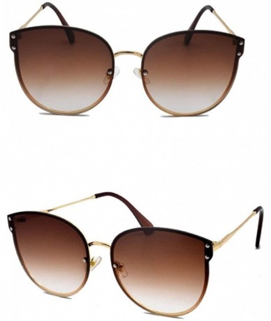 Round Women's Sunglasses - Trend Big Box Fashion Metal UV Protection Sunglasses - D - CY18SZY85I4 $30.52