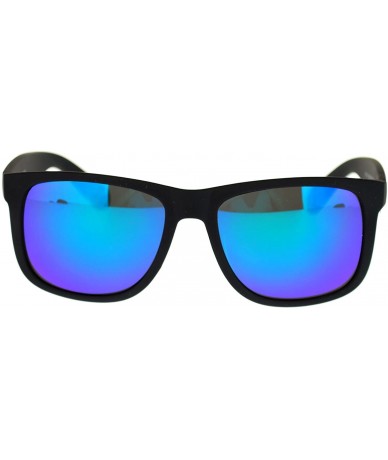 Square Unisex Sunglasses Black Matted Square Frame Multicolor Lens - Black - CC11ORBR5OJ $12.43