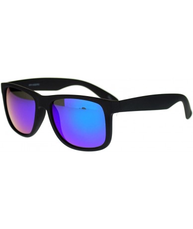 Square Unisex Sunglasses Black Matted Square Frame Multicolor Lens - Black - CC11ORBR5OJ $12.43