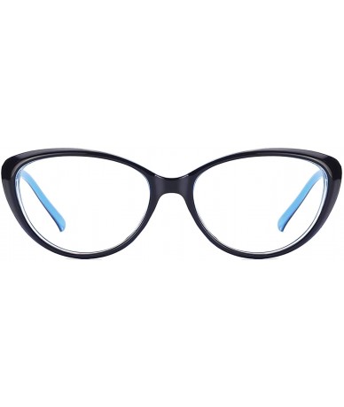 Cat Eye Vintage Cateye Eyeglasses Full Rim Optical Glasses For Women Clear Lens - Blue - CJ18D8SCGOH $20.68