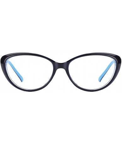 Cat Eye Vintage Cateye Eyeglasses Full Rim Optical Glasses For Women Clear Lens - Blue - CJ18D8SCGOH $9.54