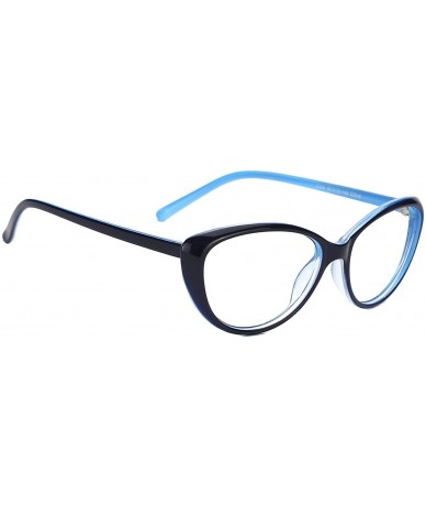 Cat Eye Vintage Cateye Eyeglasses Full Rim Optical Glasses For Women Clear Lens - Blue - CJ18D8SCGOH $9.54