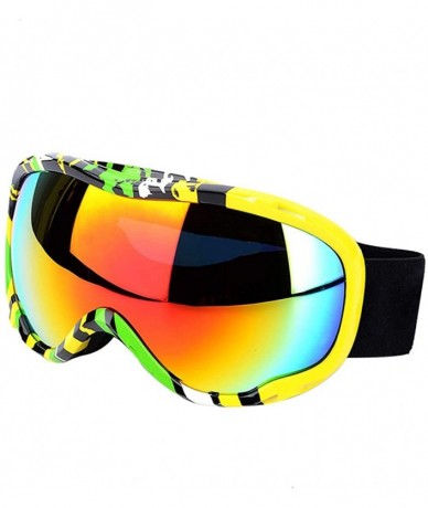 Goggle Adult double-layer large spherical ski glasses Outdoor anti-fog and wind-proof goggles - A - CJ18RZKOQW8 $60.59