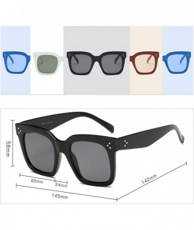 Square Women Retro Flat Lens Square Oversized Designer Sunglasses - White - CP18I0ERL9X $10.84