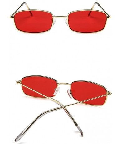 Square Unisex Vintage Sunglasses Women Man Retro Square Shades Small Rectangular Frame Sun Glasses (C) - C - C918RQMO0IQ $15.37