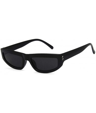 Rectangular Unisex Sunglasses Fashion Bright Black Grey Drive Holiday Rectangle Non-Polarized UV400 - Bright Black Grey - C81...