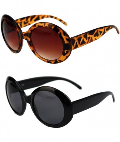 Round Fashionwear Fashion Sunglasses Black Smoke Tortoise Brown - CQ11ZBS2YU7 $16.61