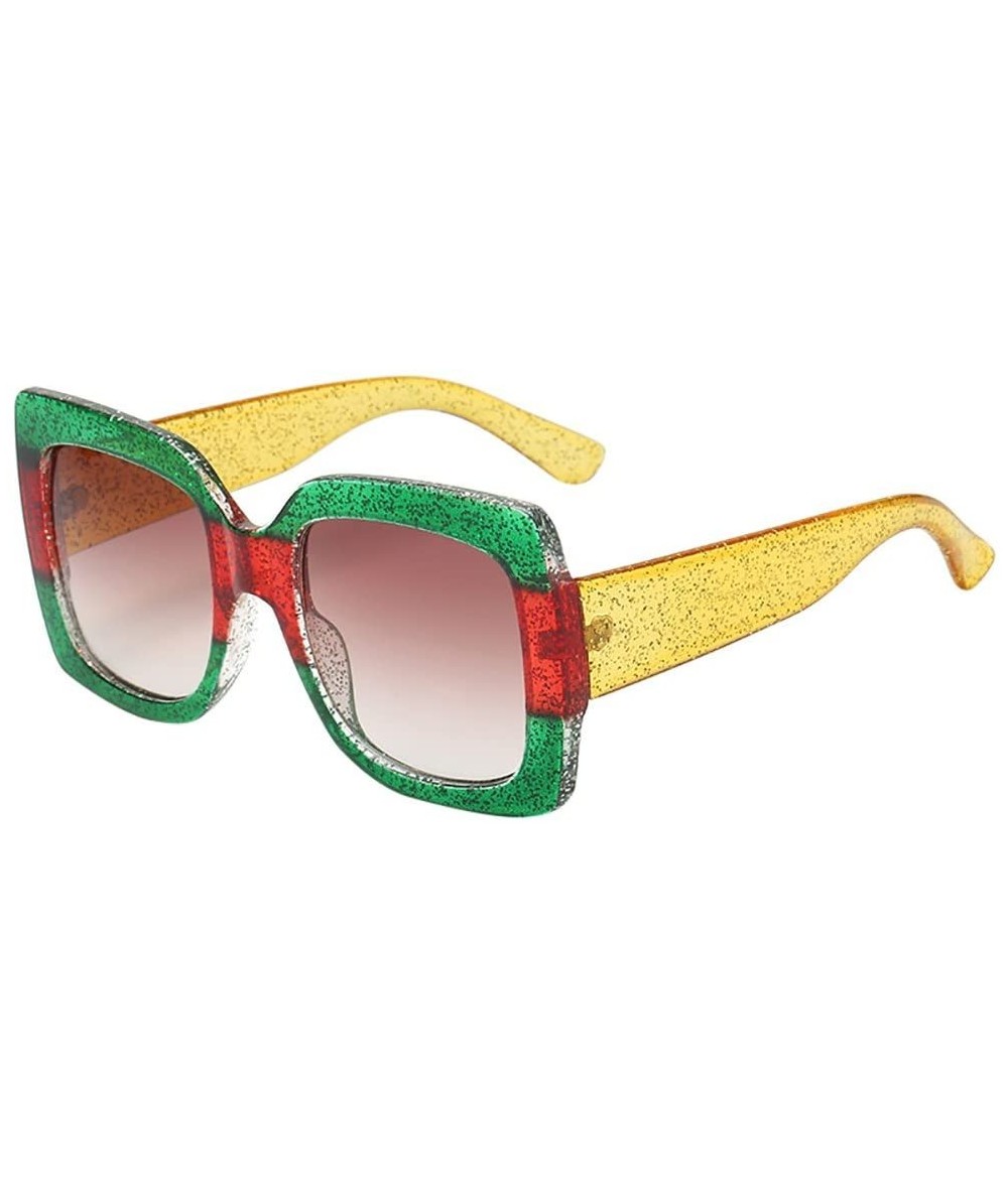 Oversized Squared Sunglasses Novelty Oversized - B - CO190HYI2NG $10.57