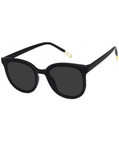 Oversized Fashion Round Sunglasses for Women Oversized Vintage Shades - Black - CM192ZSZEQD $17.53