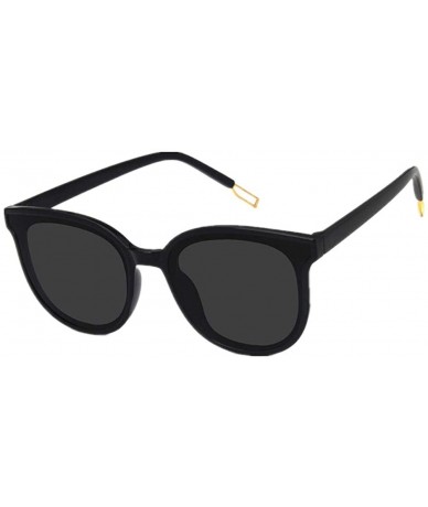 Oversized Fashion Round Sunglasses for Women Oversized Vintage Shades - Black - CM192ZSZEQD $9.46