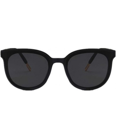 Oversized Fashion Round Sunglasses for Women Oversized Vintage Shades - Black - CM192ZSZEQD $9.46