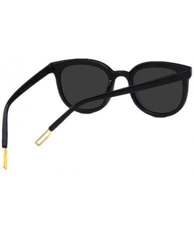 Oversized Fashion Round Sunglasses for Women Oversized Vintage Shades - Black - CM192ZSZEQD $9.46