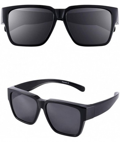 Rectangular Oversized Sunglasses Over Prescription Glasses Fit Over Sunglasses Polarized with Square Frame for Men and Women ...