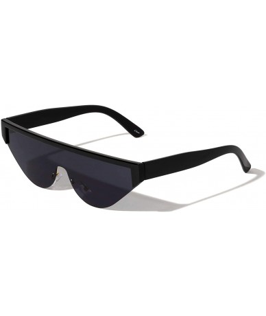 Shield Baltimore Flat Top One Piece Shield Sunglasses - Black - CQ1972H8H59 $26.00