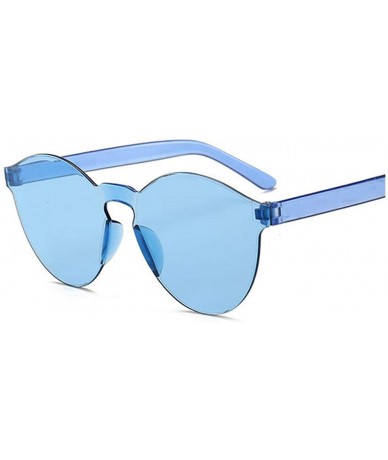 Round Fashion RimlVintage Round Mirror Sunglasses Women Luxury Design Yellow Sun Glasses Oculos - Blue - CP197Y6TAMU $14.92