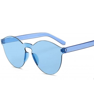 Round Fashion RimlVintage Round Mirror Sunglasses Women Luxury Design Yellow Sun Glasses Oculos - Blue - CP197Y6TAMU $14.92