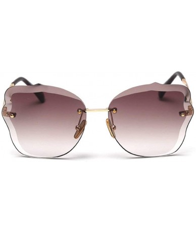 Square Trimmed Sunglasses Glasses Vintage Gradient - Brown - CH194HG78M5 $13.32