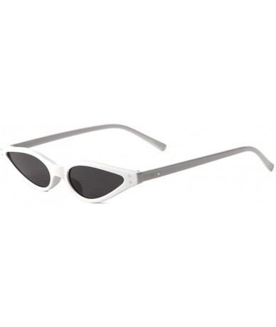 Cat Eye Wide Frame Sharp Cat Eye Frontal Two Dot Stud Sunglasses - White - CJ198RXCDW5 $13.85