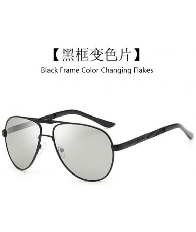 Rectangular Changing Polarized Sunglasses Outdoor Driving - Black Frame Color Changing - C2190SXXEOW $10.57