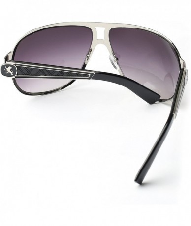 Shield Men's Classic Shield Aviator Style Sunglasses (Black) - CX11YEIDNSH $14.20