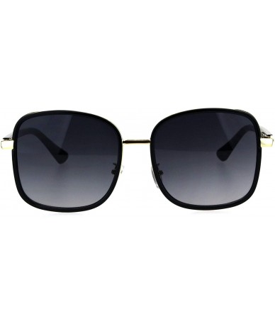Rectangular Womens Rectangular Side Visor Boyfriend Racer Designer Sunglasses - Black Gold Smoke - CF18HUDS0E4 $13.03