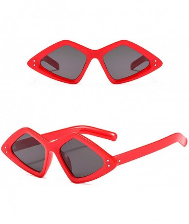 Cat Eye Retro Vintage Narrow Cat Eye Sunglasses for Women Clout Goggles Plastic Frame Pointy Sun Glasses - Red - CT18U86HM6R ...