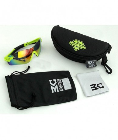 Sport Polarized Sunglasses Interchangeable Cycling Baseball - Black and White - C3184KG7G33 $36.04