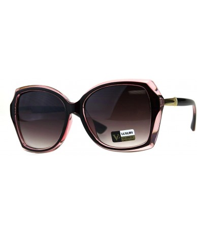 Butterfly Womens Luxury Designer Fashion Thick Plastic Diva Sunglasses - Burgundy Smoke - C418C2UKXYC $25.62