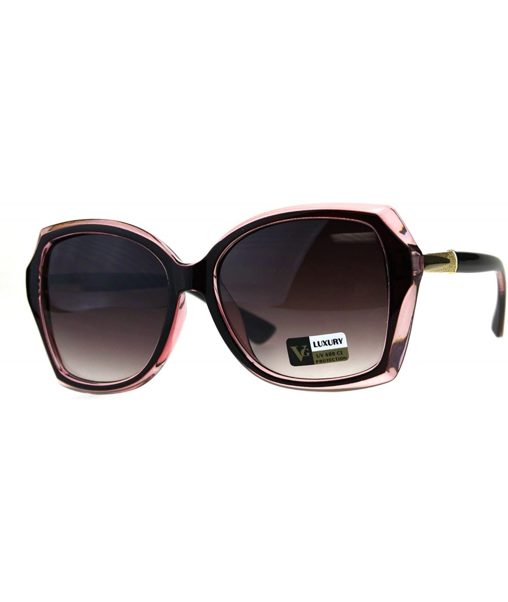 Butterfly Womens Luxury Designer Fashion Thick Plastic Diva Sunglasses - Burgundy Smoke - C418C2UKXYC $11.11