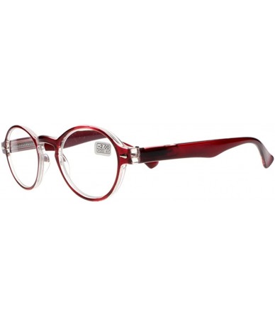 Oval Stylish Oval Round Frame Silver Rivets Reading Glasses Comfort Fit Men and Women - Red - C6187N9YW6N $10.65