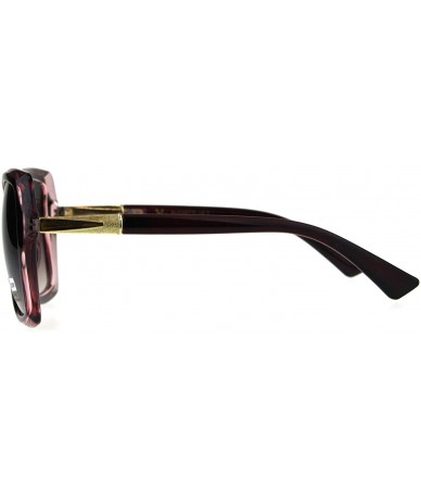 Butterfly Womens Luxury Designer Fashion Thick Plastic Diva Sunglasses - Burgundy Smoke - C418C2UKXYC $23.77