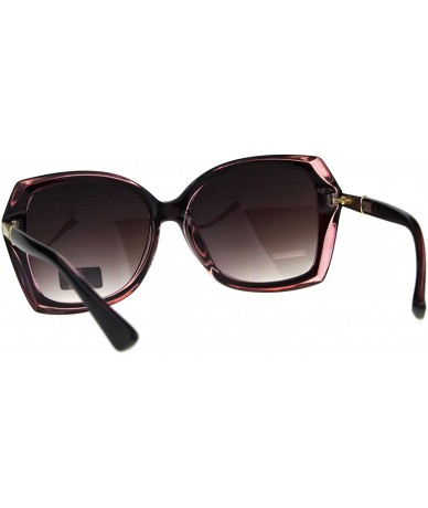 Butterfly Womens Luxury Designer Fashion Thick Plastic Diva Sunglasses - Burgundy Smoke - C418C2UKXYC $11.11