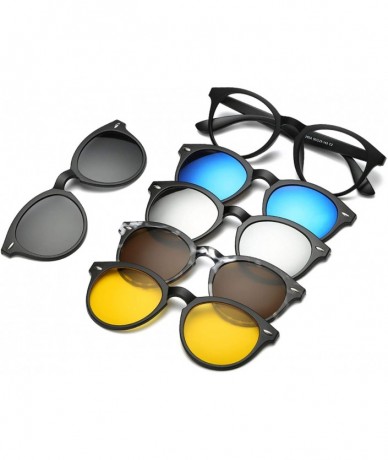 Round 5 Lenes Magnet Sunglasses Clip Mirrored Glasses Men Polarized Clips Custom Prescription Myopia - 2245a - CJ198ZIZ4L7 $4...