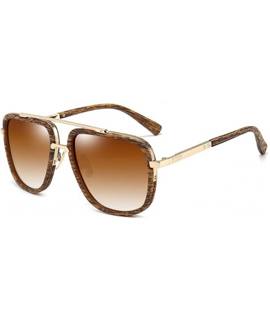 Square Oversized Square Sunglasses for Men Women Pilot Shades Gold Frame Retro Brand Designer - C718NLSNM9Y $29.68