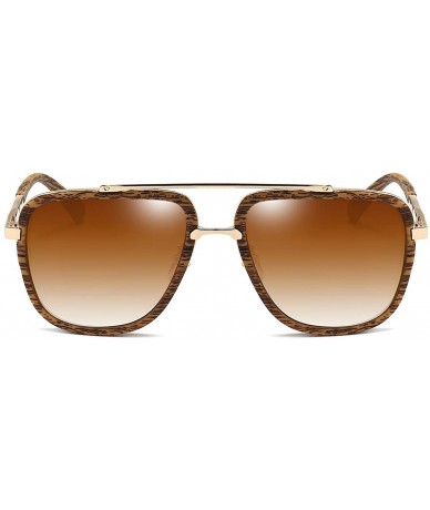 Square Oversized Square Sunglasses for Men Women Pilot Shades Gold Frame Retro Brand Designer - C718NLSNM9Y $14.64