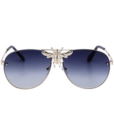 Aviator Bee Pilot Sunglasses Oversize Metal Frame Vintage Retro Men Women Shades - Gold Frame Gray Lens - C718ZXIKMOM $14.17