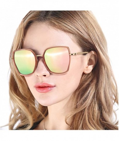 Oversized Oversized Mirrored Sunglasses for Women Polarized-Square Womens Sunglasses UV Protection - CD18X6529X8 $24.09