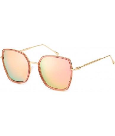 Oversized Oversized Mirrored Sunglasses for Women Polarized-Square Womens Sunglasses UV Protection - CD18X6529X8 $10.50