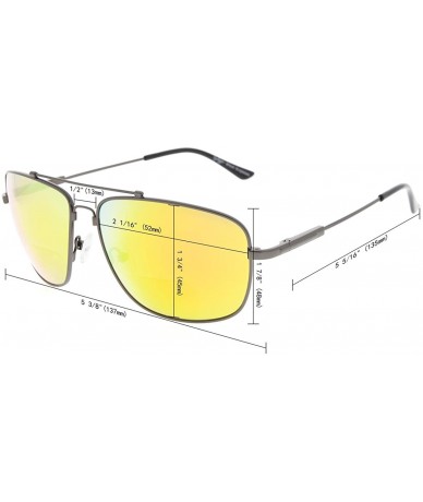 Rectangular Memory Bifocal Sunglasses Bendable Titanium Reading Sunglasses - Brown Frame Brown Lens - C218030LGYY $29.13