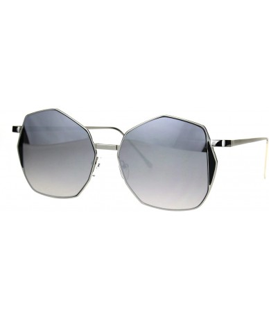 Butterfly Womens Color Mirror Octagon Retro Hippie Butterfly Sunglasses - Silver Mirror - C01864ADQ24 $23.47