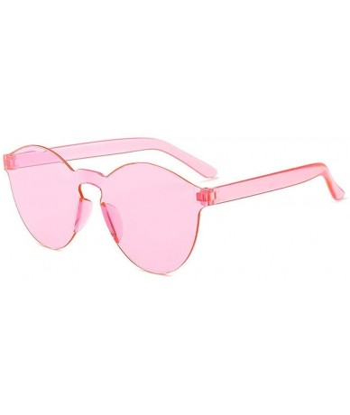 Round Unisex Fashion Candy Colors Round Outdoor Sunglasses - Light Pink - CP199AM3GN3 $18.52
